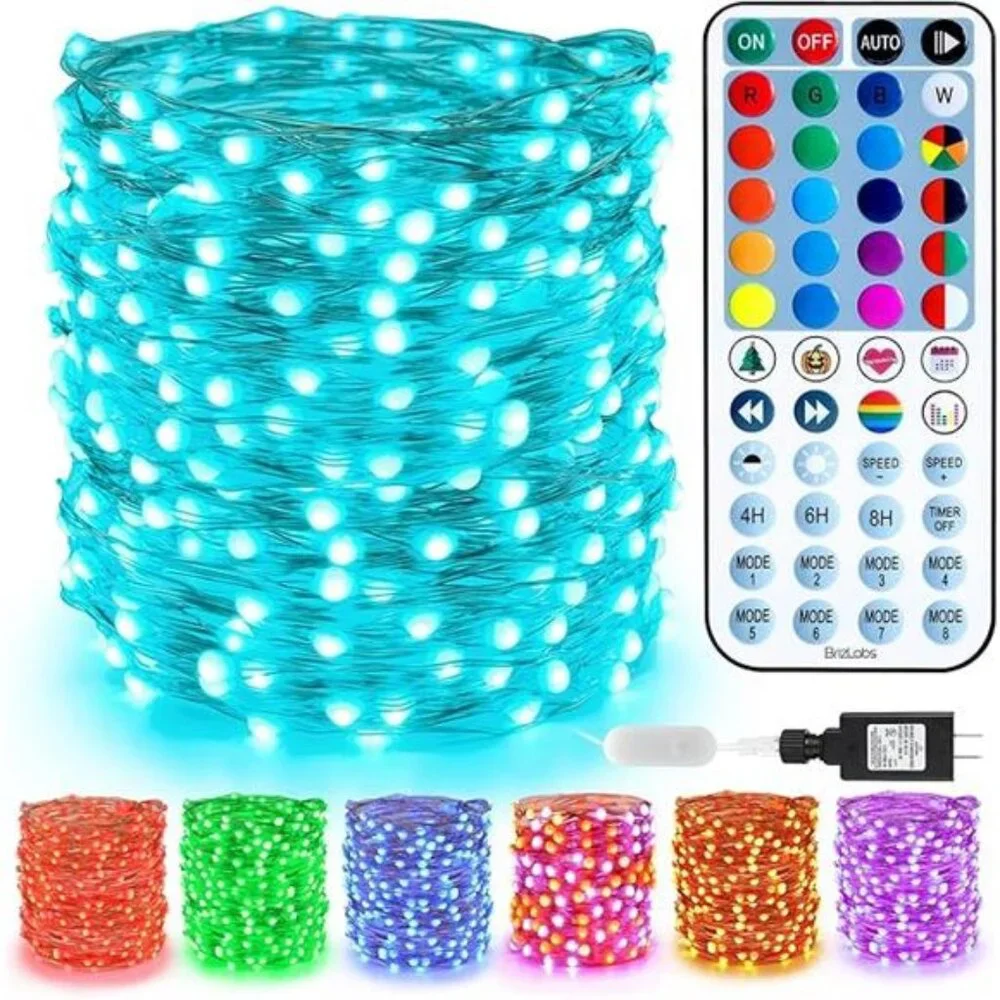 Christmas Fairy Lights 66ft 200 LED Color Changing Remote Indoor Outdoor Twinkle